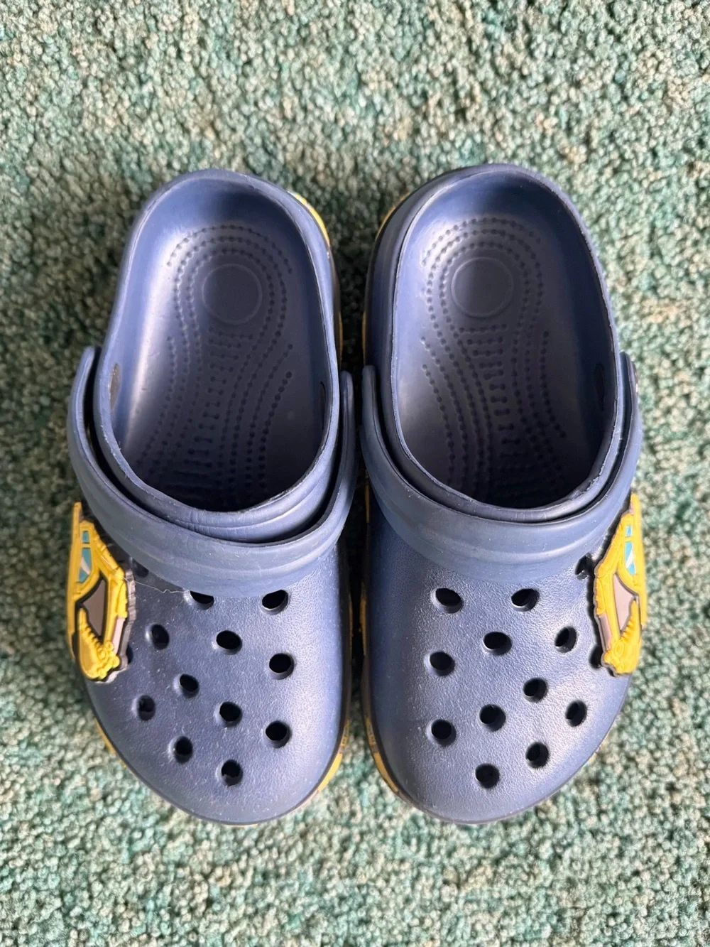 Big kids Size 1 Drecage Kids slip on Grey Clog with tractor accent
